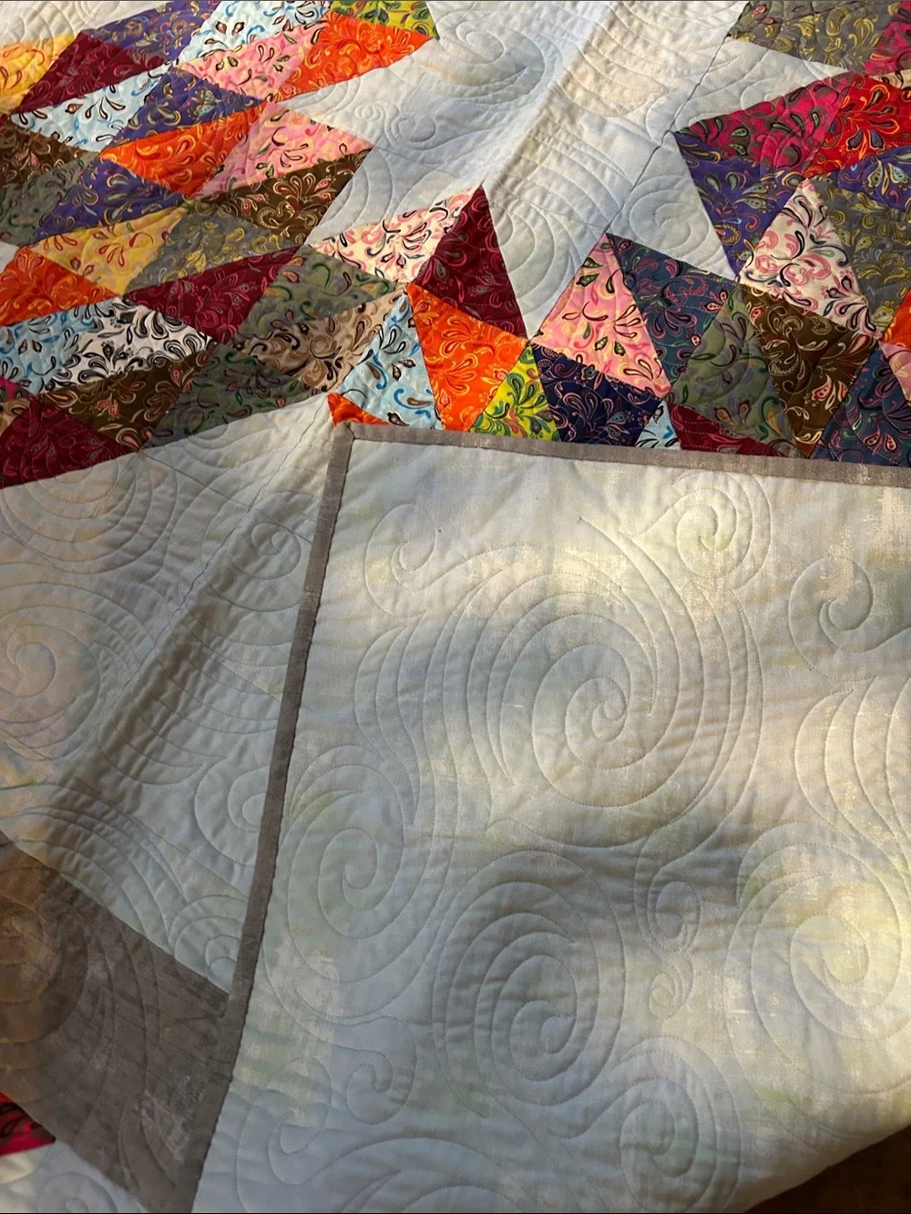 ONE OF A KIND - HAND RAFTED Starburst Quilt - Multicolor